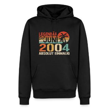 Legendär seit Juni 2004 - Geburtstag 2004 - Männer Premium Bio Hoodie - Schwarz - Vorne - Nico (187cm)
