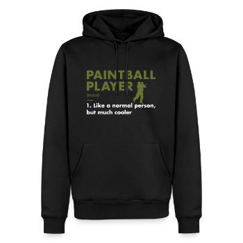 Définition du joueur de sport Paintball - Sweat à capuche Premium bio Homme - noir - Devant - Nico (187cm)