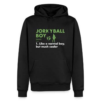 Sport Boy Definition Jorkyball - Männer Premium Bio Hoodie - Schwarz - Vorne - Nico (187cm)