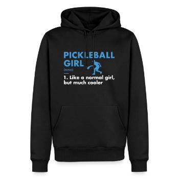 Sport Girl Definition Pickleball - Men’s Premium Organic Hoodie - black - Front - Nico (187cm)