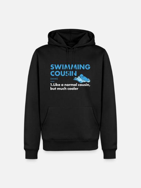 Sport Cousin Swimming - Männer Premium Bio Hoodie - Schwarz