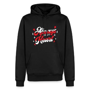 14 février Cadeau de la Saint-Valentin Coeur Amour - Sweat à capuche Premium bio Homme - noir - Devant - Nico (187cm)