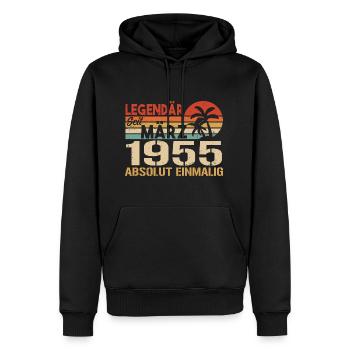 Legendary since March 1955 - absolutely unique - Men’s Premium Organic Hoodie - black - Front - Nico (187cm)