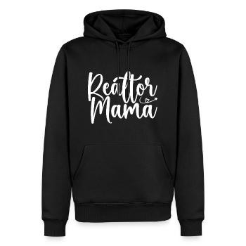 Realtor Mama - Sweat à capuche Premium bio Homme - noir - Devant - Nico (187cm)