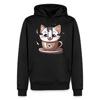 Chatcolate #1 - Männer Premium Bio Hoodie - Schwarz - Vorne - Nico (187cm)