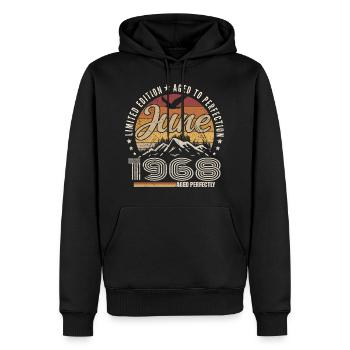 June 1968 57th Anniversary Gift June 1968 Retro - Men’s Premium Organic Hoodie - black - Front - Nico (187cm)