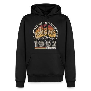 June 1992 33rd Anniversary Gift June 1992 Retro - Men’s Premium Organic Hoodie - black - Front - Nico (187cm)