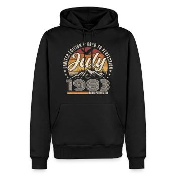 Juli 1983 Geschenk zum 42. Jahrestag Juli 1983 - Männer Premium Bio Hoodie - Schwarz - Vorne - Nico (187cm)