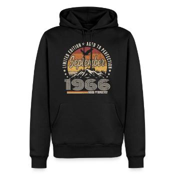 Born in September 1966 - Birthday September 1966 - Men’s Premium Organic Hoodie - black - Front - Nico (187cm)