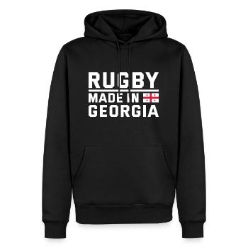 Rugby à partir de rugby - Sweat à capuche Premium bio Homme - noir - Devant - Nico (187cm)