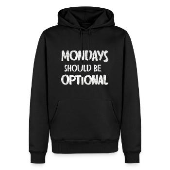 Mondays should be optional vintage white - Men’s Premium Organic Hoodie - black - Front - Nico (187cm)