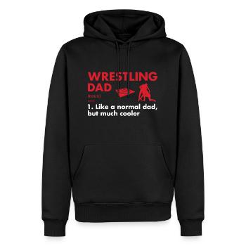 Sport Dad Définition Lutte - Sweat à capuche Premium bio Homme - noir - Devant - Nico (187cm)