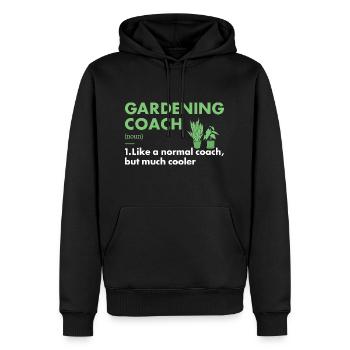 Gardener Coach Définition Jardinage - Sweat à capuche Premium bio Homme - noir - Devant - Nico (187cm)