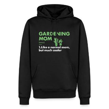 Jardinier Maman Définition Jardinage - Sweat à capuche Premium bio Homme - noir - Devant - Nico (187cm)