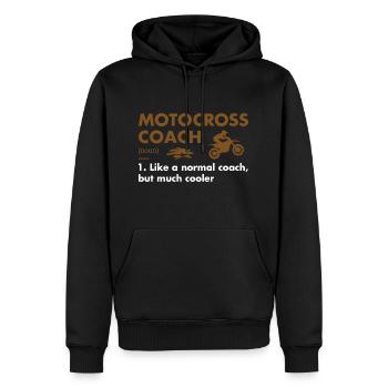 Définition de l’entraîneur sportif Motocross - Sweat à capuche Premium bio Homme - noir - Devant - Nico (187cm)