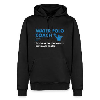 Définition de l’entraîneur sportif Water-polo - Sweat à capuche Premium bio Homme - noir - Devant - Nico (187cm)