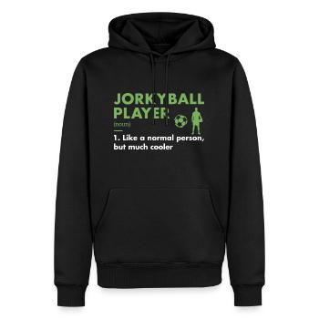 Sport Player Definition Jorkyball - Männer Premium Bio Hoodie - Schwarz - Vorne - Nico (187cm)