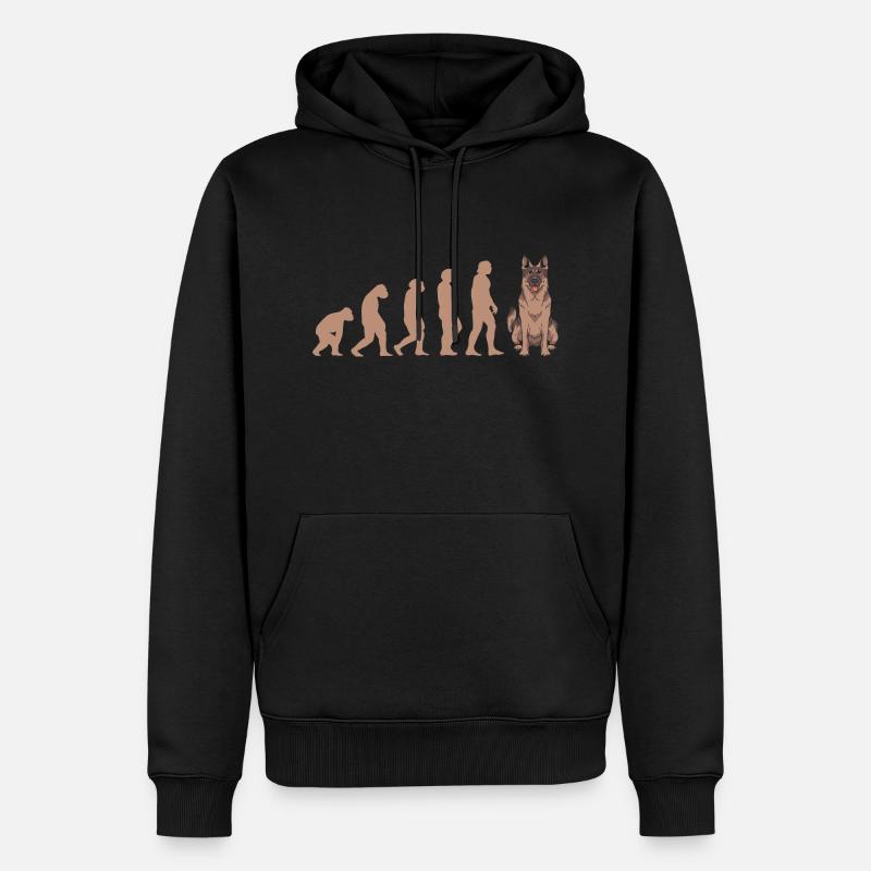 Evolution German Shepherd - Männer Premium Bio Hoodie - Schwarz