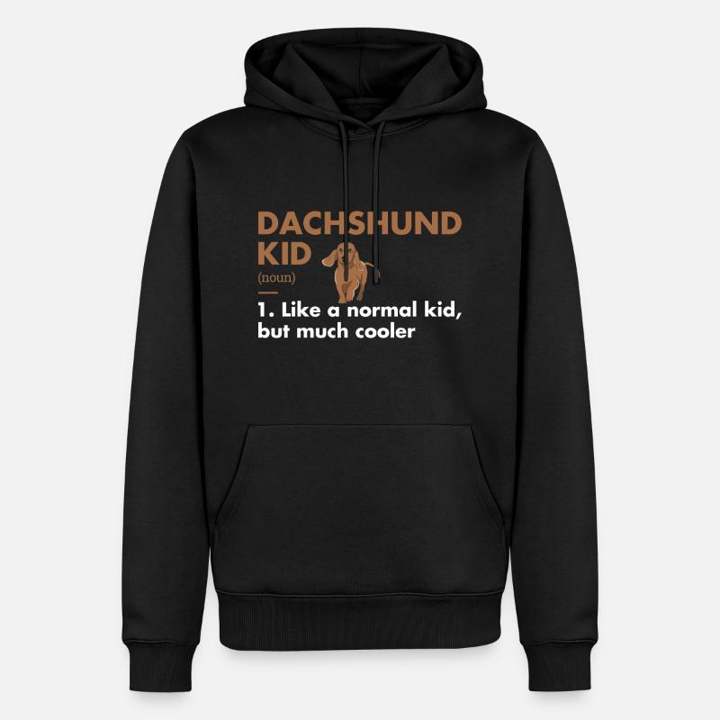 Définition de Dachshund Kid - Sweat à capuche Premium bio Homme - noir