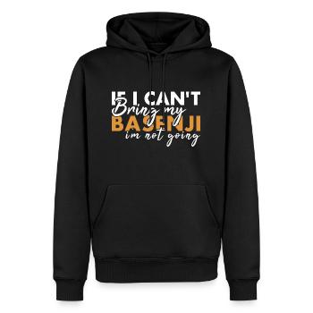 Chien Si je ne peux pas amener mon Basenji, je n’irai pas - Sweat à capuche Premium bio Homme - noir - Devant - Nico (187cm)