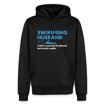 Sport Husband Swimming - Männer Premium Bio Hoodie - Schwarz - Vorne - Nico (187cm)