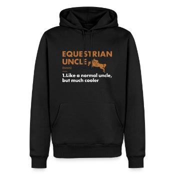Sport Oncle Définition Équestre - Sweat à capuche Premium bio Homme - noir - Devant - Nico (187cm)