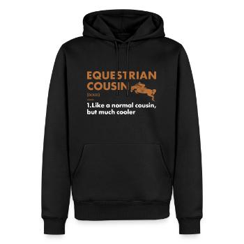 Sport Cousin Définition Équestre - Sweat à capuche Premium bio Homme - noir - Devant - Nico (187cm)