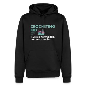 Crochet Kid Définition Crochet - Sweat à capuche Premium bio Homme - noir - Devant - Nico (187cm)