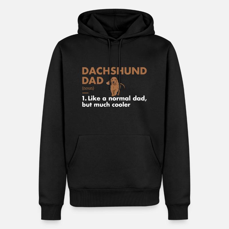 Définition du papa teckel - Sweat à capuche Premium bio Homme - noir
