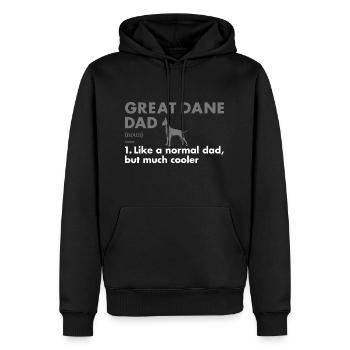 Définition du père dogue allemand - Sweat à capuche Premium bio Homme - noir - Devant - Nico (187cm)
