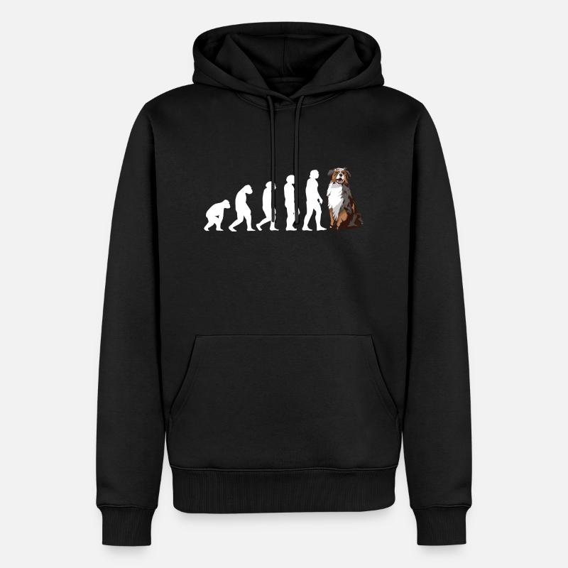 Dog Evolution Aussie - Männer Premium Bio Hoodie - Schwarz