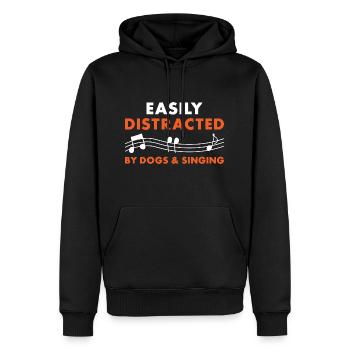 Singer Easily Distracted By Dogs And Singing - Männer Premium Bio Hoodie - Schwarz - Vorne - Nico (187cm)