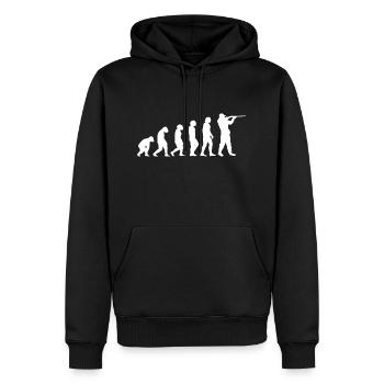 Chasseur d'oies Evolution Chasse à l'oie - Sweat à capuche Premium bio Homme - noir - Devant - Nico (187cm)