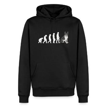 Evolution Boston Terrier - Männer Premium Bio Hoodie - Schwarz - Vorne - Nico (187cm)