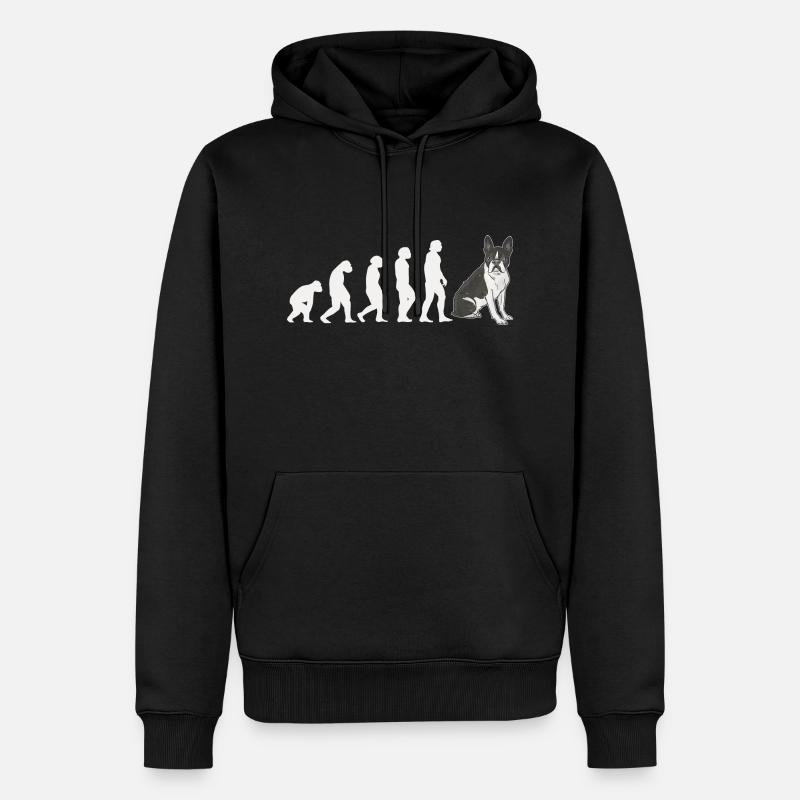 Evolution Boston Terrier - Men’s Premium Organic Hoodie - black