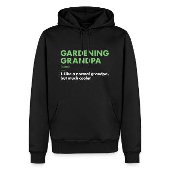 Jardinier Grand-père Définition Jardinage - Sweat à capuche Premium bio Homme - noir - Devant - Nico (187cm)
