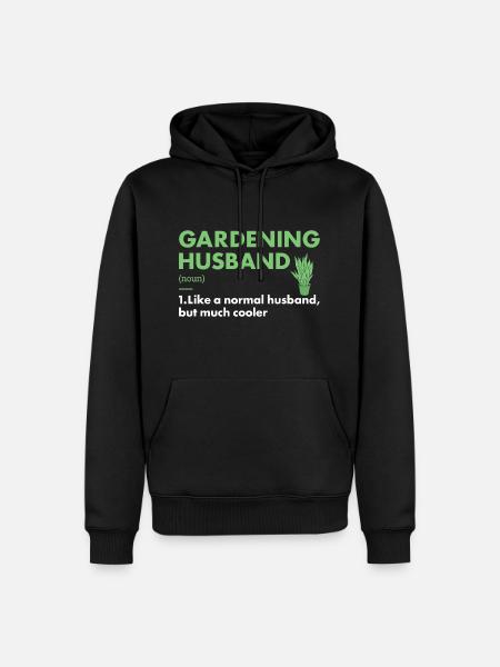 Gardener Husband Definition Gardening - Men’s Premium Organic Hoodie - black