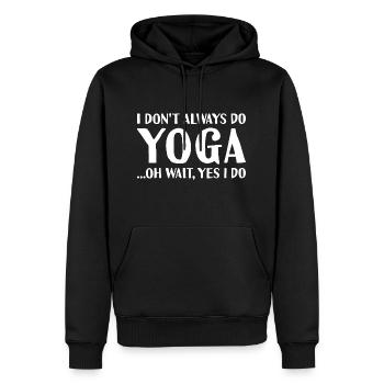 Yogi I Don't Always Do Yoga - Männer Premium Bio Hoodie - Schwarz - Vorne - Nico (187cm)