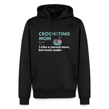 Crochet Maman Définition Crochet - Sweat à capuche Premium bio Homme - noir - Devant - Nico (187cm)