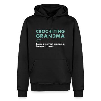 Crocheteur Mamie Définition Crochet - Sweat à capuche Premium bio Homme - noir - Devant - Nico (187cm)