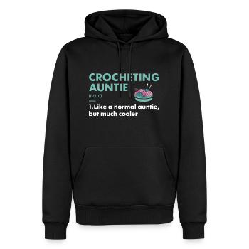 Crocheteuse Auntie Définition Crochet - Sweat à capuche Premium bio Homme - noir - Devant - Nico (187cm)