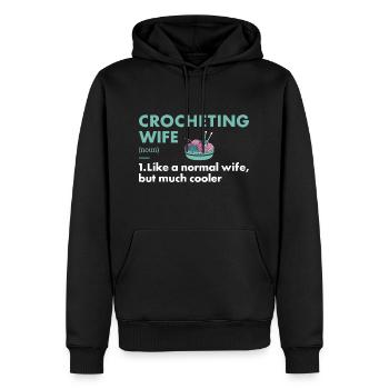 Crocheteuse Femme Définition Crochet - Sweat à capuche Premium bio Homme - noir - Devant - Nico (187cm)