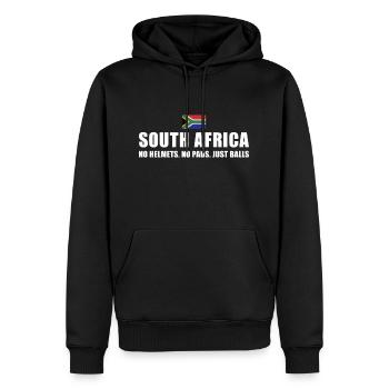 Afrique du Sud Pas de casques Pas de coussinets Afrique du Sud Rugby - Sweat à capuche Premium bio Homme - noir - Devant - Nico (187cm)