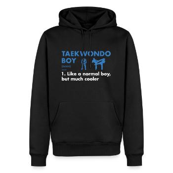 Sport Boy Définition Taekwondo - Sweat à capuche Premium bio Homme - noir - Devant - Nico (187cm)