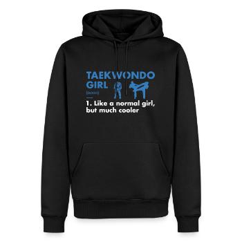 Sport Girl Définition Taekwondo - Sweat à capuche Premium bio Homme - noir - Devant - Nico (187cm)