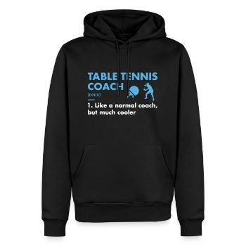 Entraîneur sportif Définition Tennis de table - Sweat à capuche Premium bio Homme - noir - Devant - Nico (187cm)
