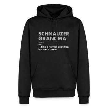 Schnauzer Grand-mère Définition - Sweat à capuche Premium bio Homme - noir - Devant - Nico (187cm)