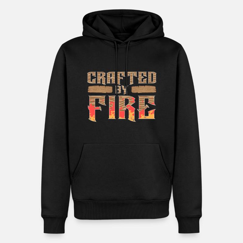 Wood-burning pyrography master carpenter - Men’s Premium Organic Hoodie - black