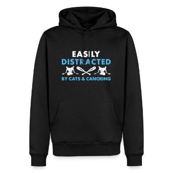 Canoeist Easily Distracted By Cats And Canoeing - Männer Premium Bio Hoodie - Schwarz - Vorne - Nico (187cm)