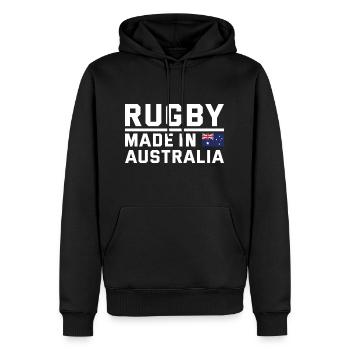 Rugby Made In Australia Rugby - Sweat à capuche Premium bio Homme - noir - Devant - Nico (187cm)